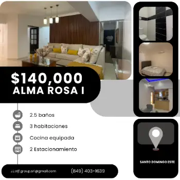 Excelente apartamento en alma rosa i