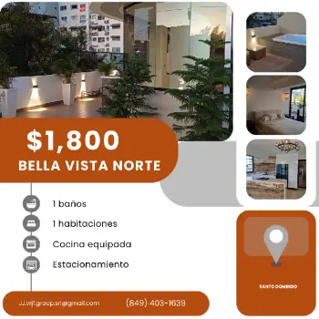 Alquilo lujoso apartamento amueblado en bella vista norte