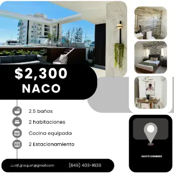Alquilo amueblado apartamento en naco