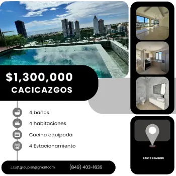 Vendo un lujoso apartamento en los cacicazgos