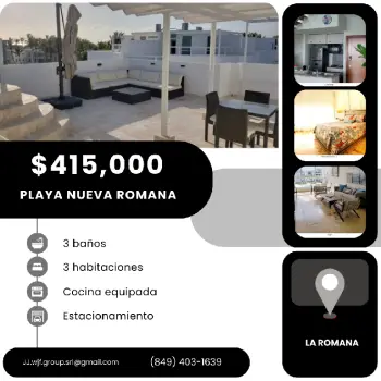 Vendo majestuoso penthouse amueblado en la ensenada