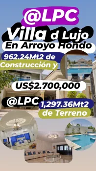 ???? villa en venta en arroyo hondo lujo y comodidad en cada rincón de