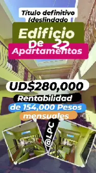 Venta de edificio de 22 pensiones o habitaciones rentabilidad de 15400