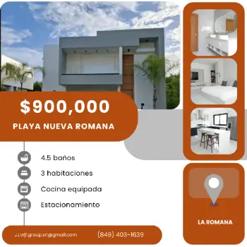 Majestuosa villa en el residencial galden village a pocos paso de nues