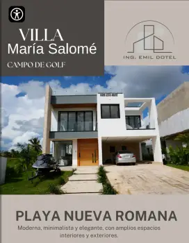 Vendo villa de lujo frente al campo de golf en playa nueva romana