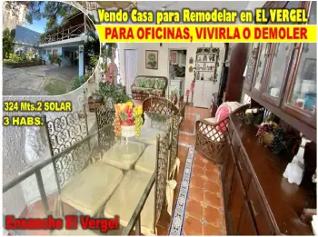 Vendo casa local en el vergel para  remodelar como  oficinas o viviend