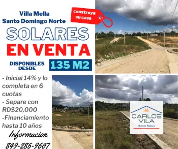 Solares en venta en santo domingo norte