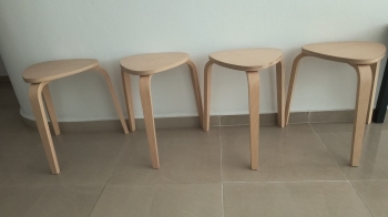 4 taburetes de abedul kyrre