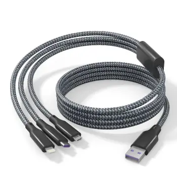 Cable de carga y sincronización 3 en 1 - alta velocidad y durabilidad
