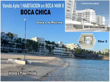 Vendo apto torre boca del mar iii boca chica 1 hab.  vista  a la pisci