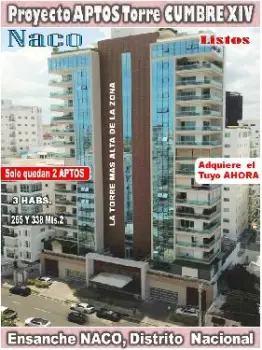 Vendo 2 aptos en torre cumbre xiv en naco la más alta y moderna de la