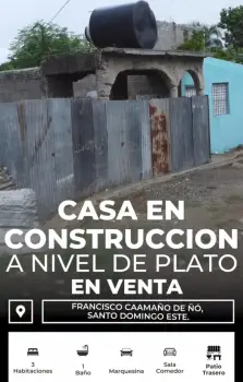 Venta de casa en construccion a nivel de plato