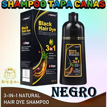 Shampoo cubre canas negro  shampoo tapa canas  shampoo tinte  champu