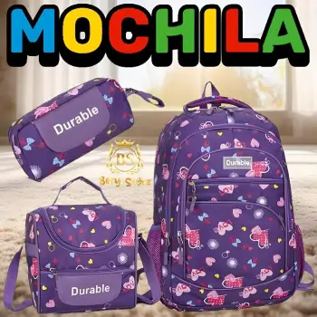 Mochilas durable con lonchera y porta lapiz / mochila escolares / moc