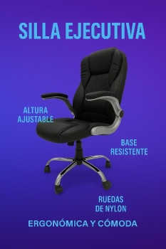 ???????? silla gerencial negra potencia tu espacio de trabajo