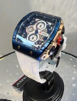 Reloj curren  estilo militar-deportivo cronografo fechero mov cuarzo j