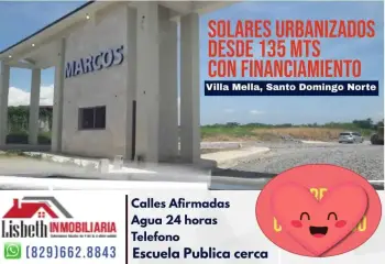 Vendo solar con titulo en residencial don marcos en santo domingo