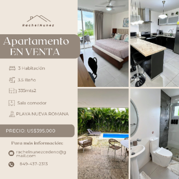 Apartamento en venta en playa nueva romana.