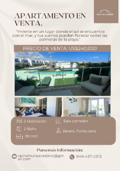Apartamento en venta en bávaro punta cana.