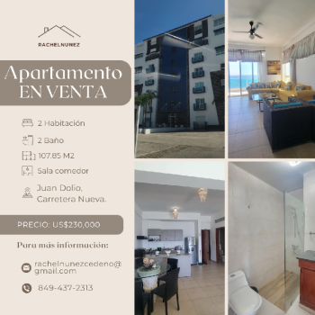 Apartamento de 2 habitaciones en venta en juan dolio.