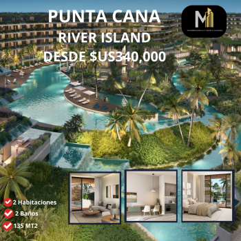 Vendo apartamentos tipo estudio river island en bávaro punta cana