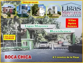 Proyecto de  villas  aptos o solares en boca chica a solo 6 minutos de