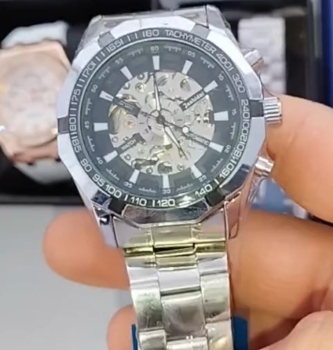 Reloj winner automático skeleton corazon abierto ac/inoxi  cristal zaf
