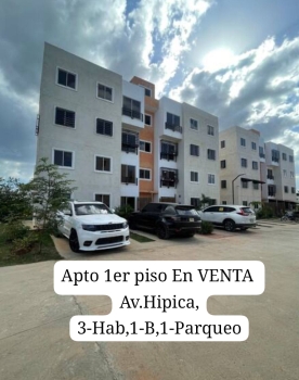 Apto en venta en la av hípica 1er piso 3-hab 1-b 1-parqueo prox aut sa