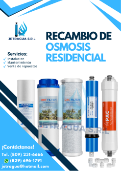Recambio de Ósmosis residencial