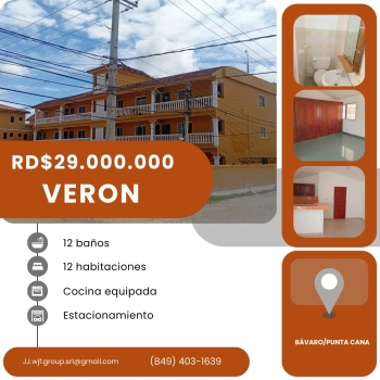 Oportunidad de inversión en un edificio de 12 apartamentos en bávaro-p