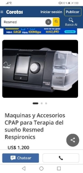 Cpap airsense autoset resmed 10 para terapia de  sueño