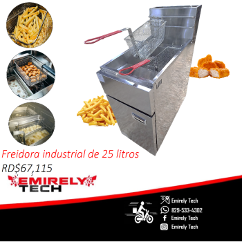 Freidora industrial doble de papas de 25 litros papas nuggets
