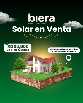 Solares disponibles residencial west garden - san pedro de macorís