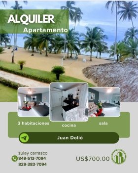 Se renta apartamento estudio en juan dolio