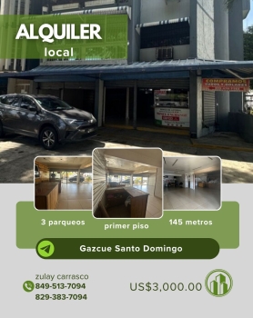 Local comercial en alquiler – próximo a la av. independencia gazcue