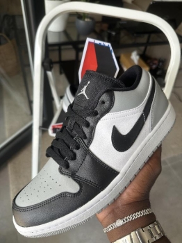 Tenis teni nike air jordan 1 low shadow toe grey and black original or