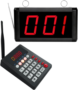 Pantalla de turno y dispensador inalámbrico para cola