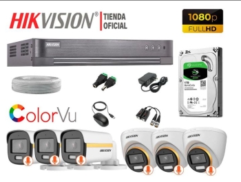 Cámaras hikvision 8 full hd 1080p con audio integrado