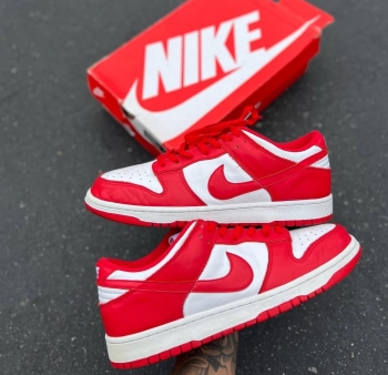 Tenis sneakers nike dunk low st john’s white and red original