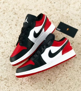 Tenis sneakers nike air jordan retro 1 low bred toe original 2k26