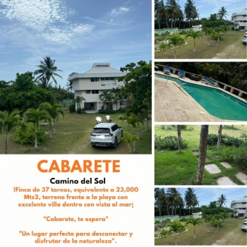 Terreno de 23000 mts2 frente a la playa con excelente villa dentro en