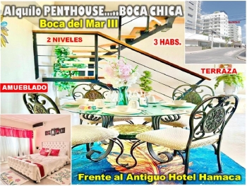 Alquilo penthouse 3 habs. en torre boca del mar iii boca chica  con vi