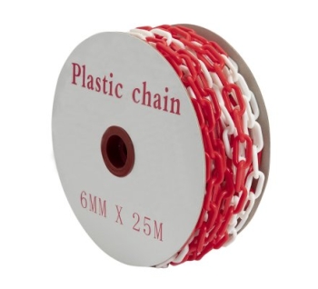 Cadena plastica roja con blanca
