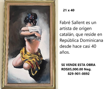 Obra de arte pintor  fabre sallent  en santo domingo dn