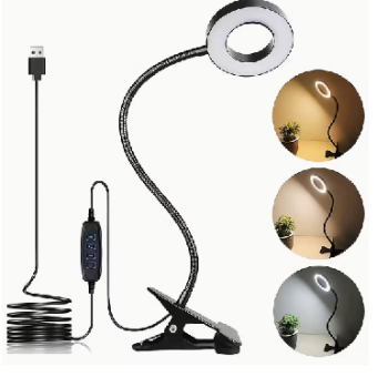 Lámpara de escritorio con clip-3 tonos de luz- puerto usb