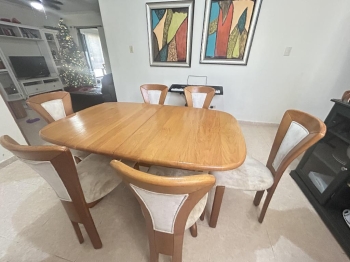 Juego comedor expandible madera haya alemana 8 sillas