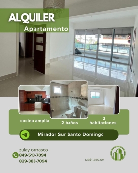 Apartamento en alquiler – mirador sur santo domingo próximo a la av. 2