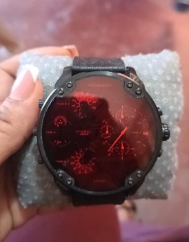 Reloj diesel mr daddy caja de acero inoxidable correa en cuero cronogr
