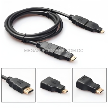  cable hdmi combo 3 en 1  adaptador mini hdmi  convertidor micro hdmi