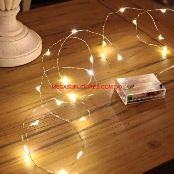  tira led de alambre de cobre – luces de hadas a pilas para decoració